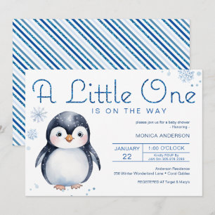 Penguin Winter Baby Dusche Einladung für Mädchen o