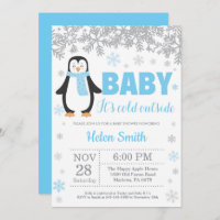 Penguin Winter Blue Boy Baby Showflake