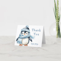Penguin Winter Boy Baby Dusche Danke