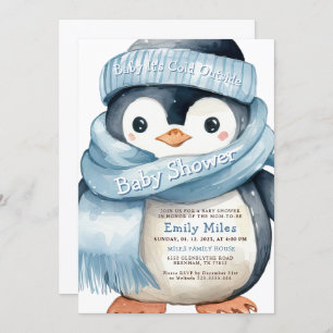 Penguin Winter Boy Babydusche Einladung