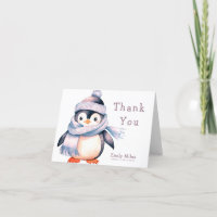 Penguin Winter Girl Baby Dusche Danke