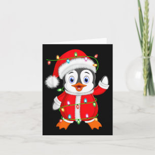 Penguin Xmas Licht der Santa Costume Penguin Chris Karte