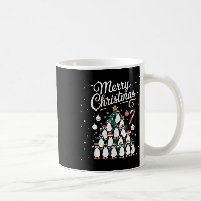 Penguin Xmas Tree Penguine Weihnachtsbaum Merry Ch Kaffeetasse (Rechts)