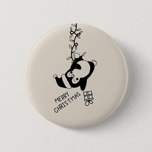 Penguine distributing christmas gifts button (Vorderseite)