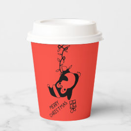 Penguine distributing christmas gifts pappbecher