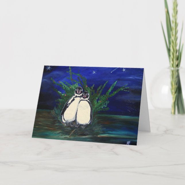 Penguine Valentine - Grußkarte Feiertagskarte (Vorderseite)