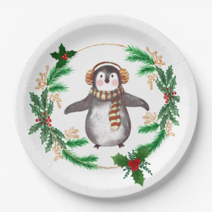 Penguine Weihnachts-Party Papier Teller