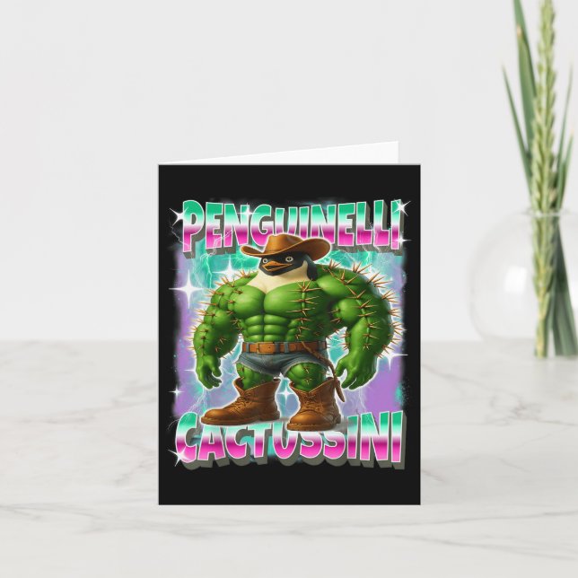 Penguinelli-cactussini Italian brainrot Penguin Ca Karte (Vorderseite)