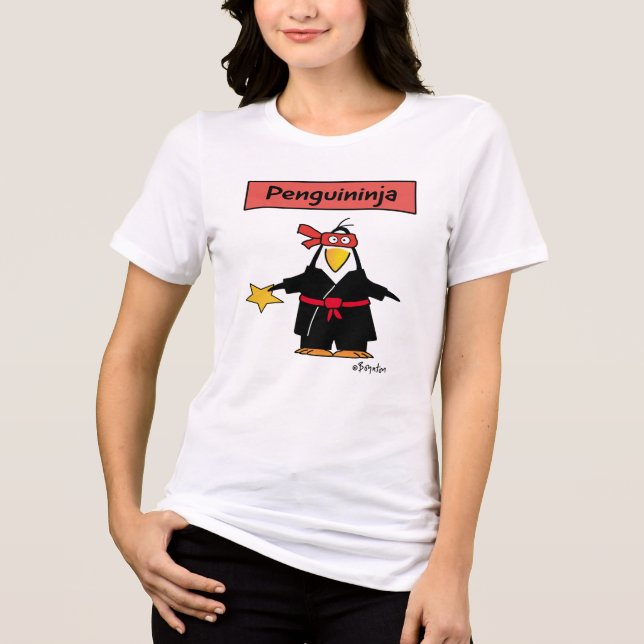 PENGUINJA Pinguin ninja von Sandra Boynton T-Shir Tri-Blend Shirt (Vorderseite)