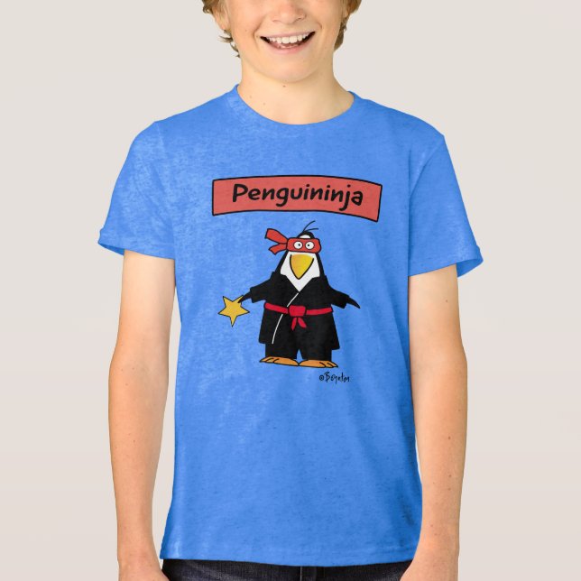 PENGUINJA Pinguin ninja von Sandra Boynton T-Shir Tri-Blend Shirt (Vorderseite)