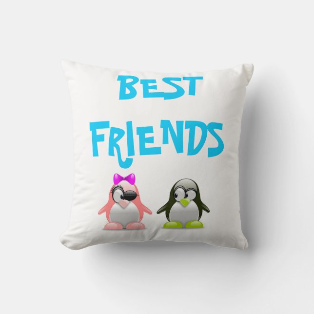 PENGUINS "BEST FRIENDS" KISSEN (Vorderseite)