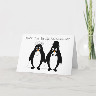 Penguins Bridesmaid Request Einladung