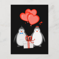 Penguins Couple Heart Balloon Penguin