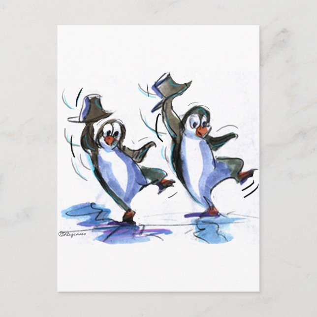 PeNgUiNs DaNciNg Postkarte (Vorderseite)
