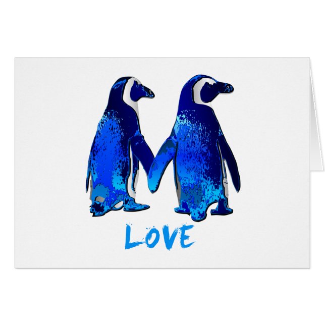 Penguins, die HandLiebe-Entwurf halten (Vorderseite (Horizontal))