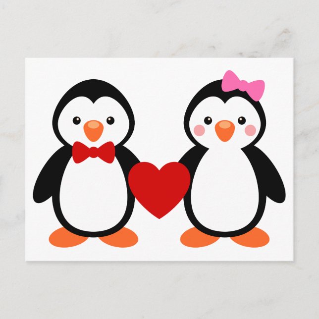 Penguins in der Liebe Postkarte (Vorderseite)