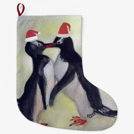 Penguins Kiss Großer Weihnachtsstrumpf