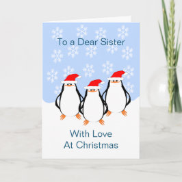 Penguins Schwester Weihnachtskarte Feiertagskarte