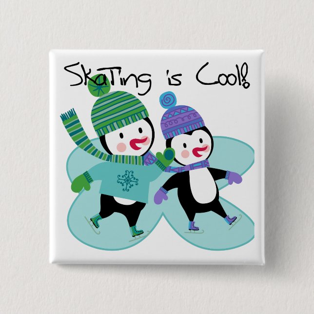 Penguins-Skaten ist cool Button (Vorderseite)