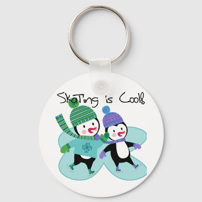 Penguins-Skaten ist cool Schlüsselanhänger (Vorderseite)