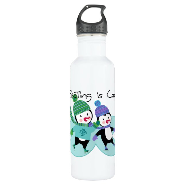 Penguins-Skaten ist cool Trinkflasche (Vorderseite)