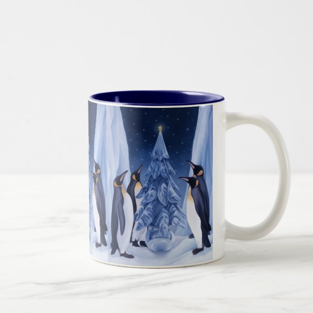 Penguins-Tasse Zweifarbige Tasse (Rechts)