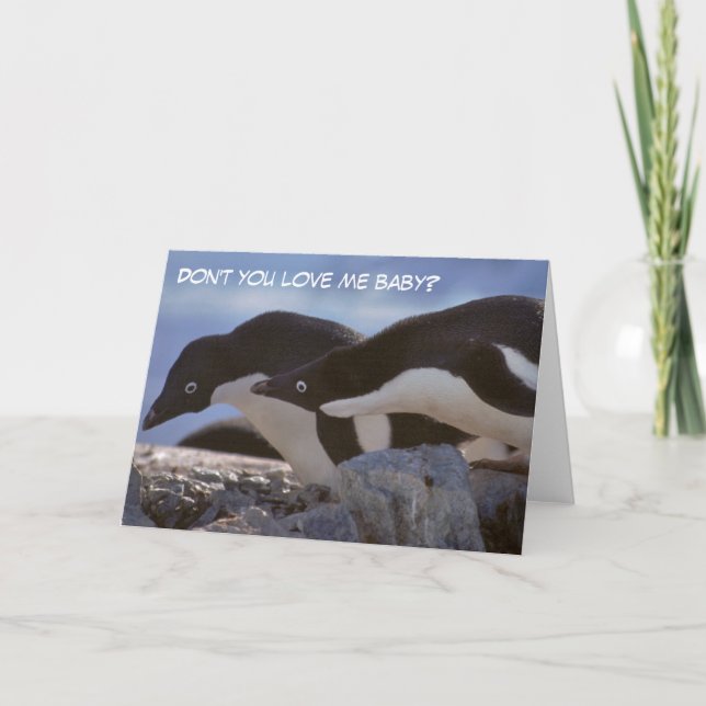 Penguins Valentinstag Grußkarte Feiertagskarte (Vorderseite)