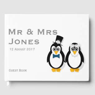Penguins Wedding Guest Book (individuell einstellb Gästebuch