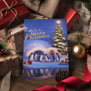 Penguins Weihnachtsfeier Postkarte