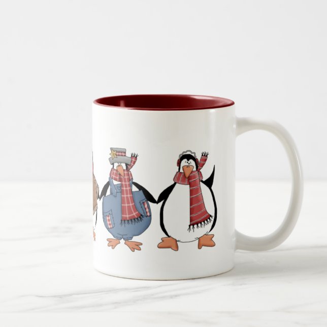 Penguins Weihnachtsfeiertage Tasse (Rechts)