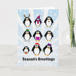 Penguins Weihnachtskarte Feiertagskarte