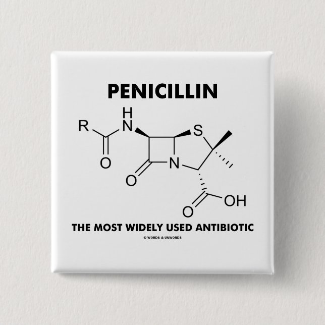 Penicillin das meiste weit verbreitete button (Vorderseite)