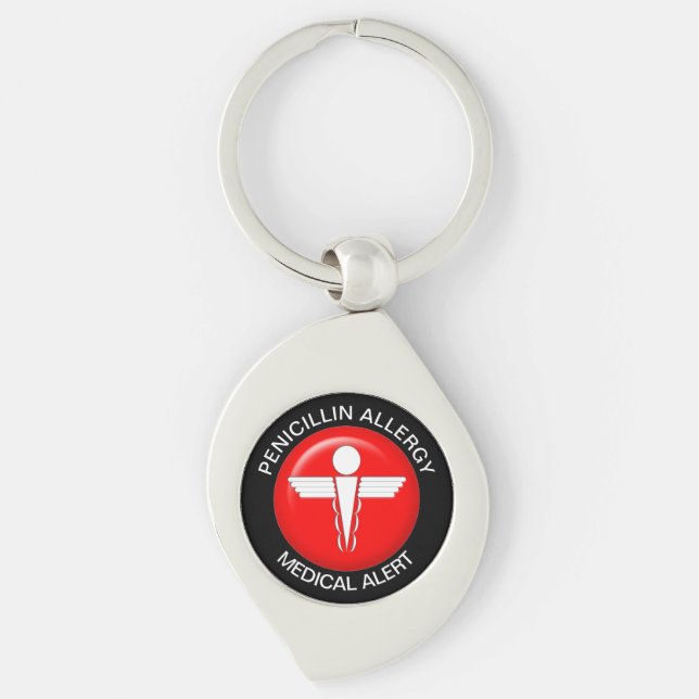 Penicillin Medical Alert Metal Keychain Schlüsselanhänger (Vorderseite)