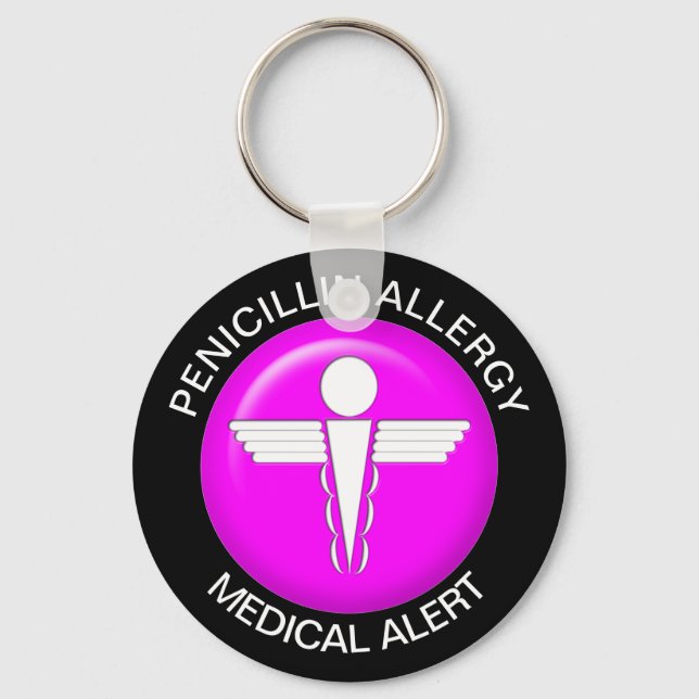 Penicillin Medical Alert Pink Schlüsselanhänger (Vorderseite)