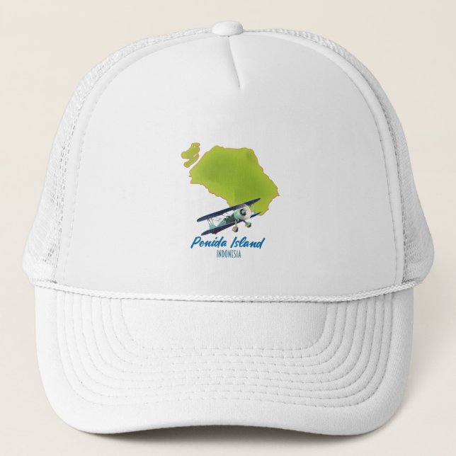 Penida-Inselkarte Truckerkappe (Vorderseite)