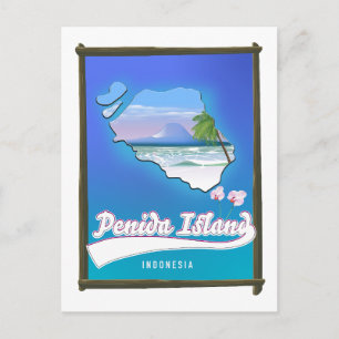 Penida Island Indonesien Feiertagspostkarte