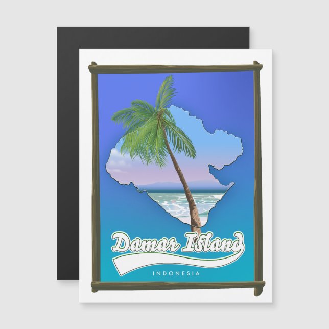 Penida Island Indonesien Magnetkarte (Vorne/Hinten)