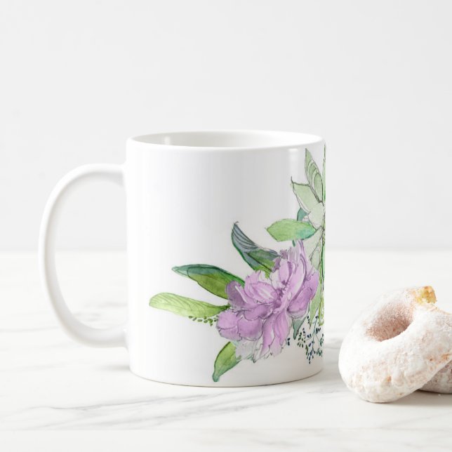 Penies und Succulent Kaffeetasse (Mit Donut)
