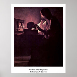 Penité Mary Magdalene by Georges de La Tour Poster