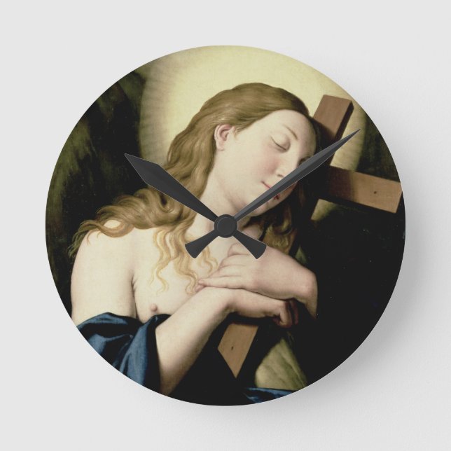 Penitent Magdalene Runde Wanduhr (Vorderseite)