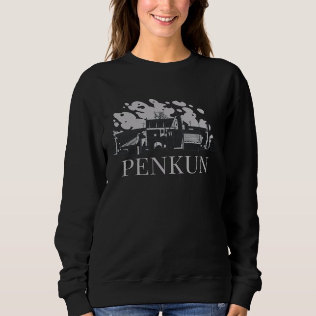 Penkun Germany City Skyline Silhouette Outline Ske Sweatshirt (Vorderseite)