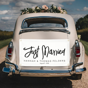 Penmanship Just Married Car Banner
