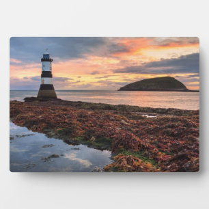 Penmon Lighthouse Sunrise Puffsinsel Fotoplatte