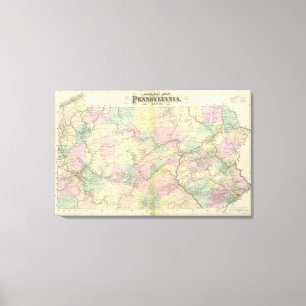Penn-Bahnkarte Leinwanddruck