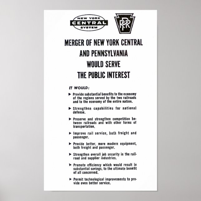 Penn Central Railroad Fusion 1968 Poster (Vorne)