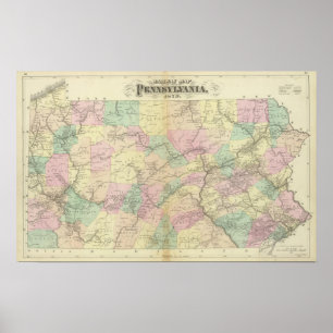 Penn Eisenbahnkarte Poster
