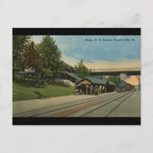 Penn R. R. Station Phoenixville PA Postkarte