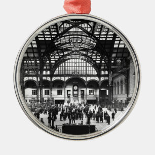 Penn Station New York City Vintage Eisenbahn Ornament Aus Metall
