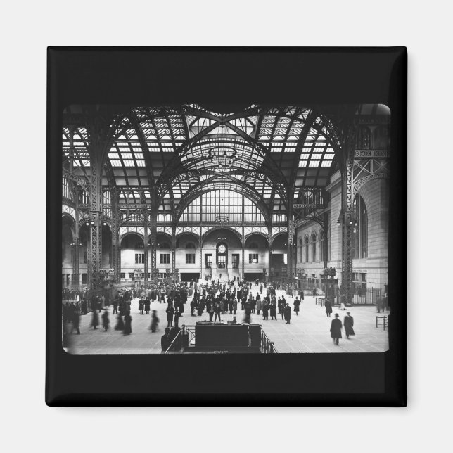 Penn Station NYC 1910 Magic Lantern Slide Magnet (Vorne)