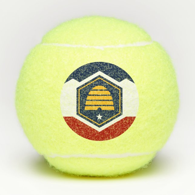 Penn tennis ball with new flag of Utah State, USA